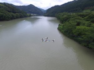 ドローン×ＳＵＰボード×那賀高校カヌー部　