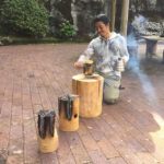 谷からの天然水でコーヒータイム!