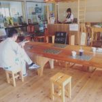 木育カフェ涼しい〜。