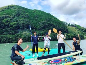 KUKUサップ体験会那賀町川口ダム湖今日は夏日！サップ日和でした～