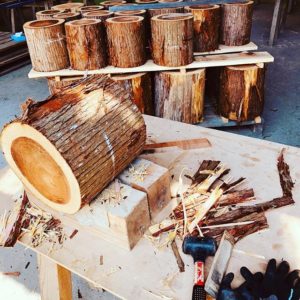 KUKUトーチ木頭杉のトーチ＆スツール