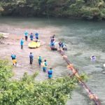 木頭杉の丸太走り　楽しめました！