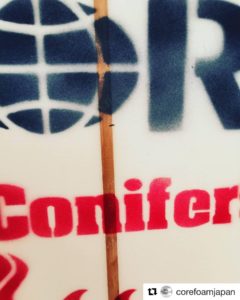 CJSW red line　我々の木頭杉がサーフボードに（＾＾）