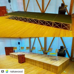 木頭杉ステージを製作しました