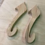 サーフボード用のウッドラック製作 形どり