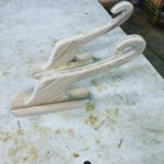 サーフボード壁かけ用ラック 形の完成!
