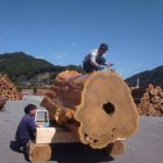 御神木を加工してます!