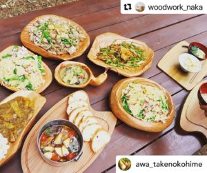 アウトドアでも楽しめるWood Plate