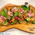 wutowurkさんとのコラボプレート　徳島食材と杉が見事にマッチ！