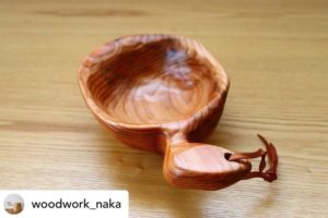 KUKUの器シリーズ　木頭杉のスープカップ