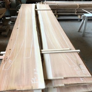 木頭杉stringer ブランクス木取り作業